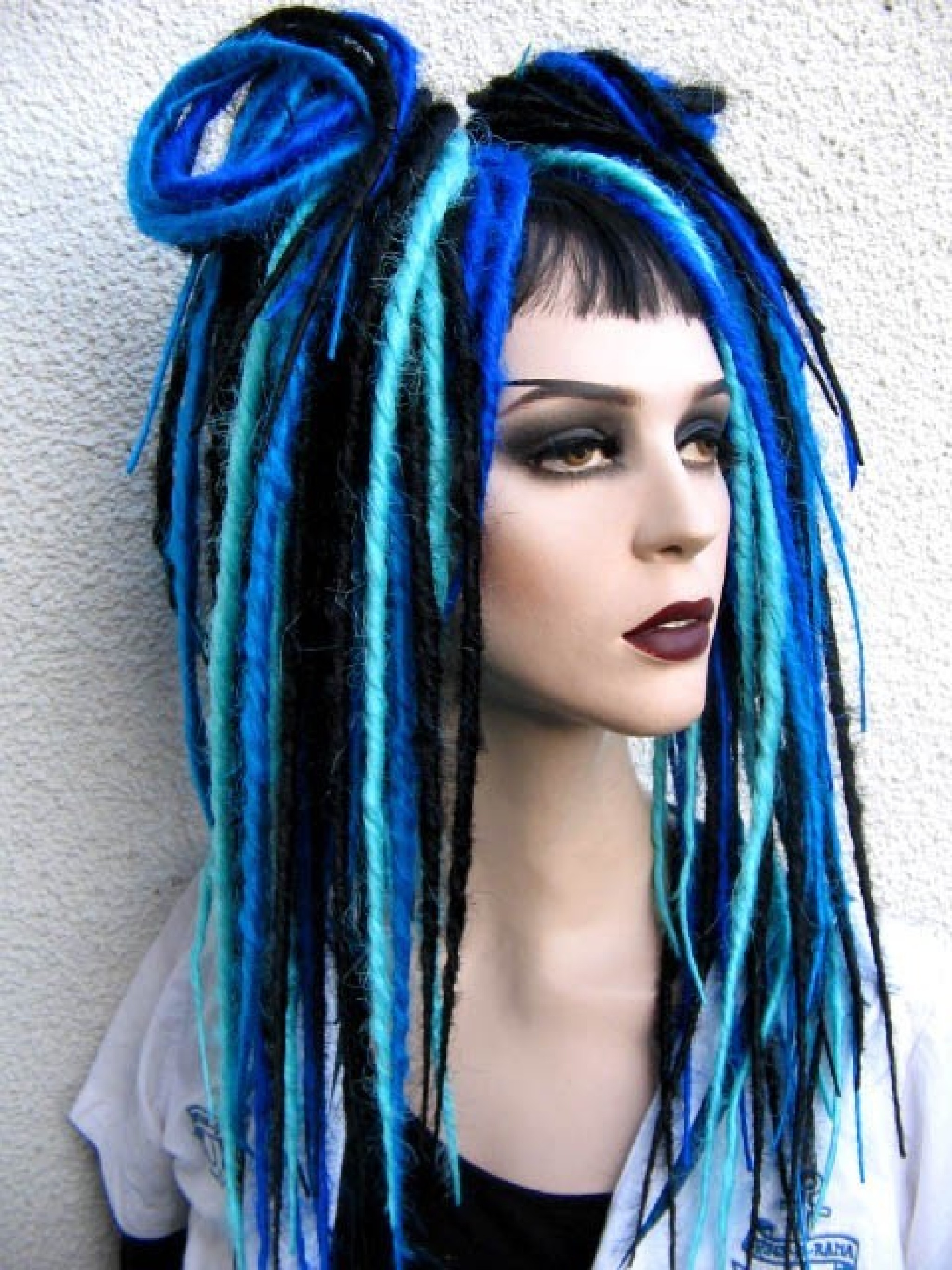 Bust Length Synthetic Dreads in shades of Blue